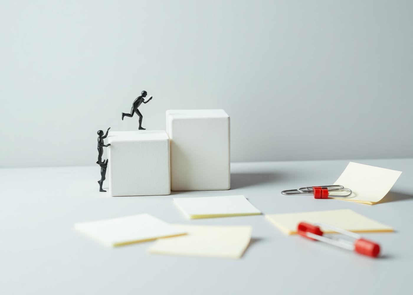 Miniaturowy diorama-system z trzema modułami: Dołącz, Wdrażaj, Skaluj